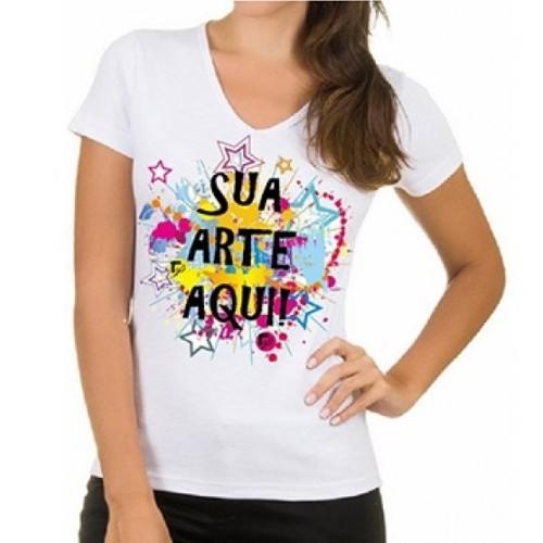 Camisa Branca Poliester Estampa Frente 