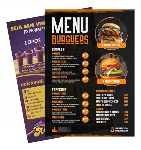 Cardapio PVC FRENTE  E VERSO 